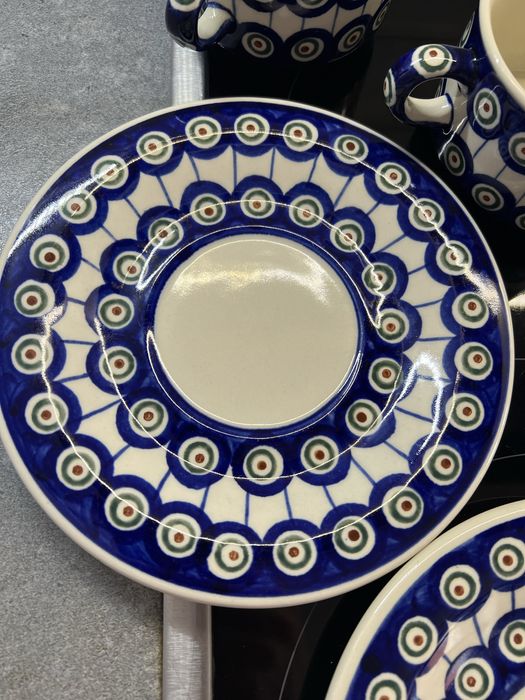 Porcelana Bolesławiecka Zestaw Bulionówka + Talerzyk