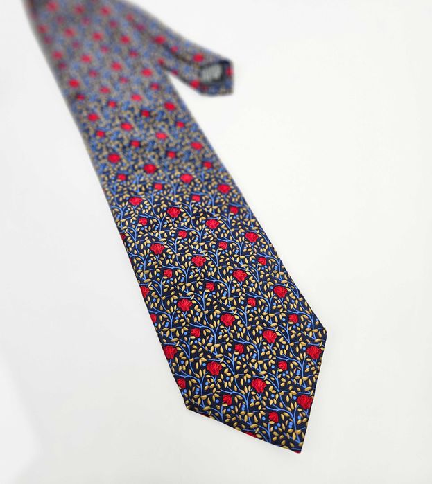 Krawat jedwabny Tie Rack róże 100% silk jedwab ślub uroczystość