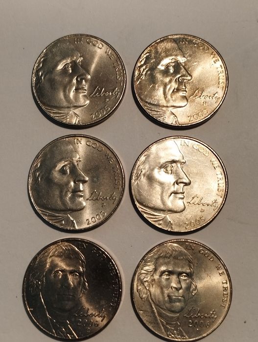 Moedas de 5 Cents Estados Unidos América