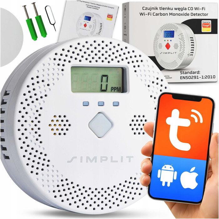 inteligenty czujnik tlenku węgla Wi-Fi tuya smart