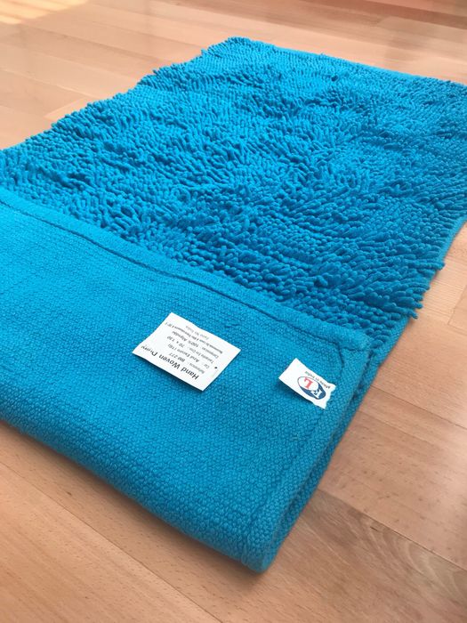 Conjunto de 3 tapetes azuis Hand Woven Durry