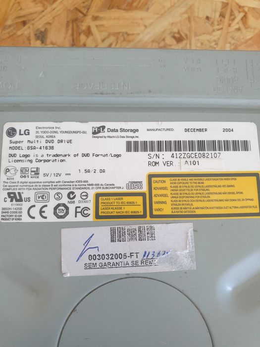 Gravador DVD/CD 16x LG GSA-4163B Unidade IDE Interna