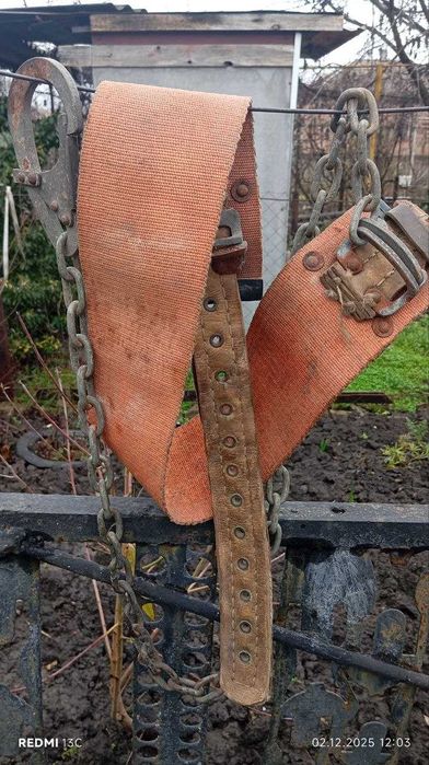 Пояс монтажный страховочный,  Когти для деревянных столбов и деревьев