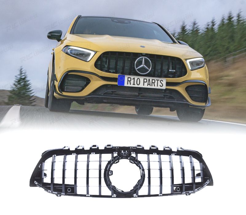 GRELHA MERCEDES CLASE A W177 18-22 LOOK AMG GT PRETO BRILHANTE CAMERA