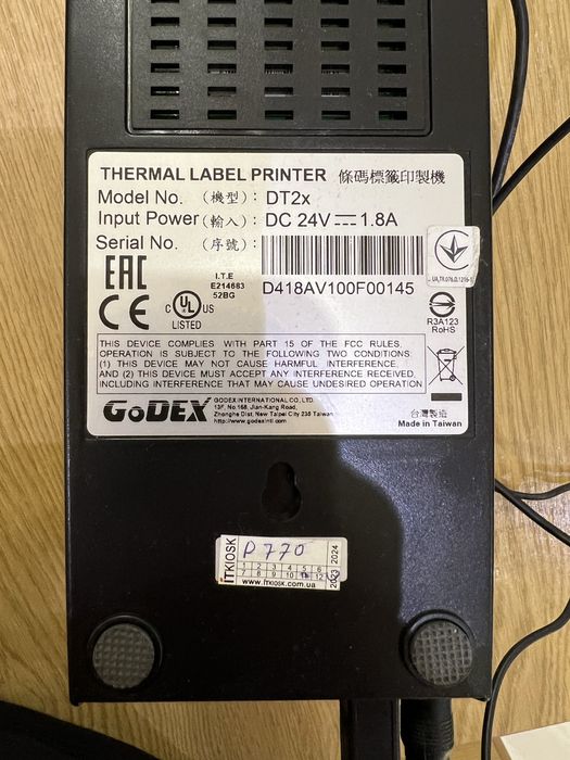 Розпродаж принтер етикеток godexdt2x б/у ( usb+ ethernet+rd232)