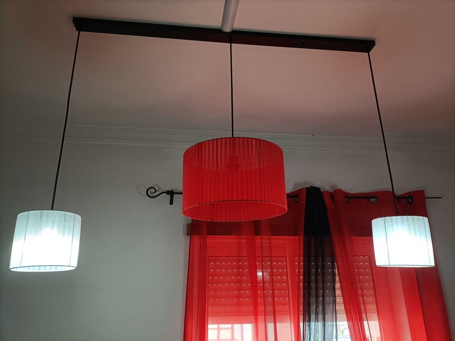 conjunte de candeeiros em organza usados mas em óptimo estado