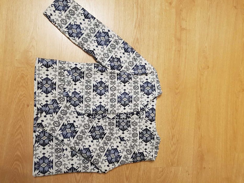 Bolerko narzutka 34 36 xs azteckie wzory folk boho wesele do sukienki