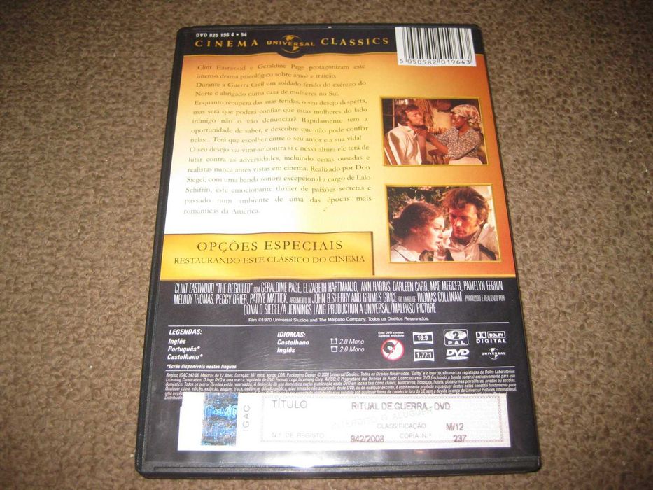 DVD "Ritual de Guerra" com Clint Eastwood/Raro!