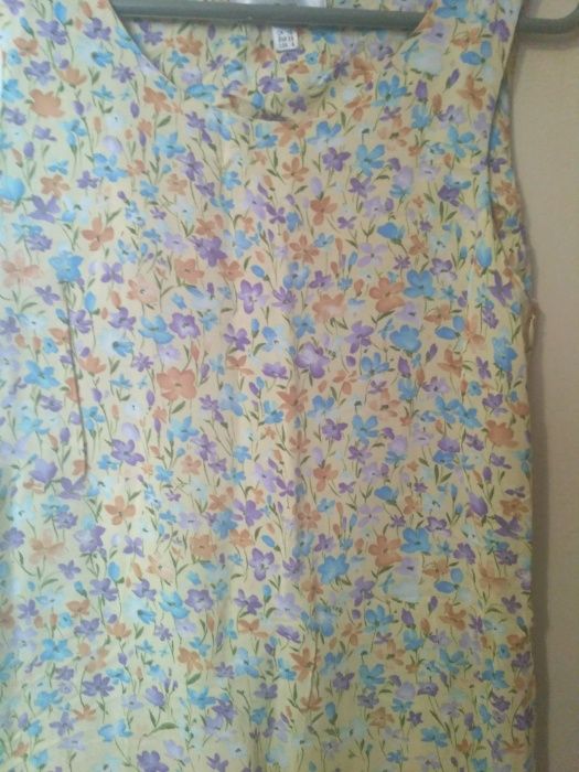 Платье сарафан летний натуральный хлопок желтое в цветочек полевые цве