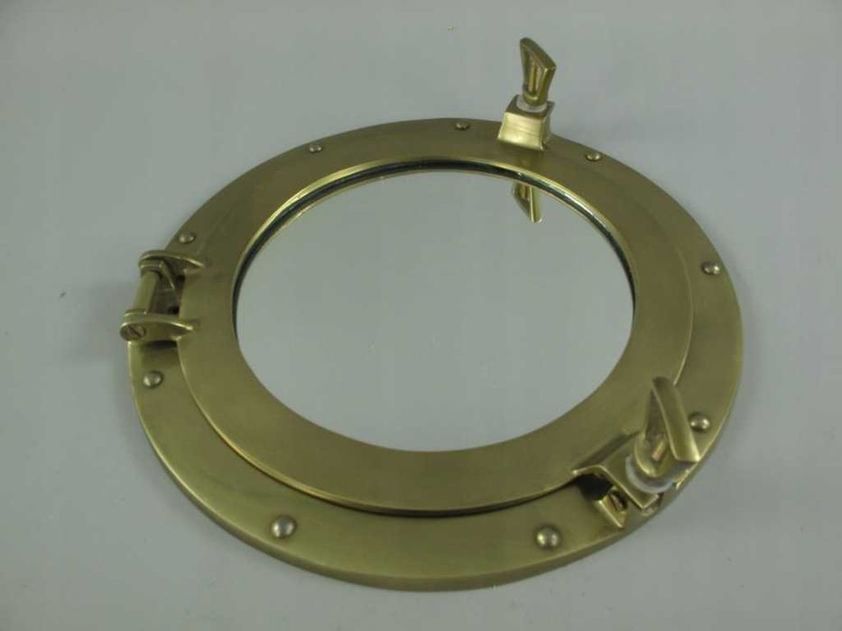 Mosiężne okrętowe lustro statek dekoracja patyna