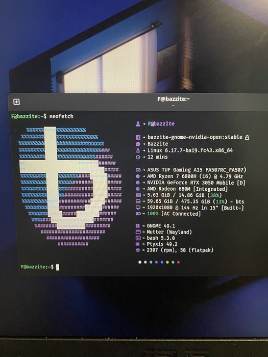 Asus TUF GAMING A15 FA507 - Ryzen 7 6800H / RTX3050 / 16GB RAM