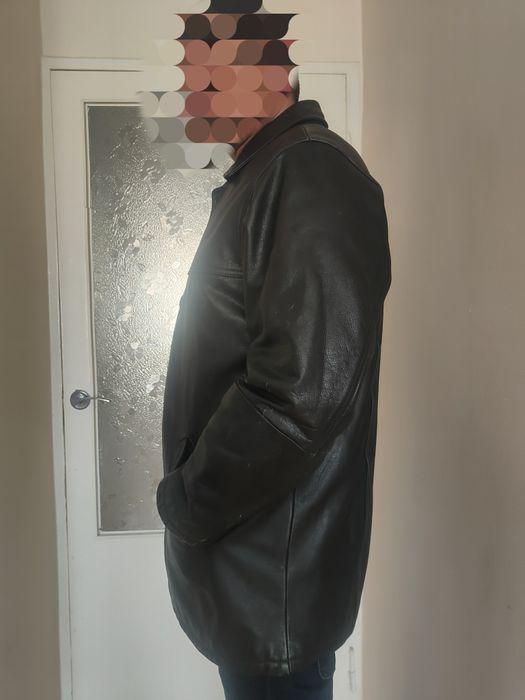 Oryginalna kurtka skórzana CAMEL męska czarna rozmiar 52 = Kraków