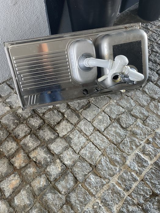 Lava loiça inox com escorredor