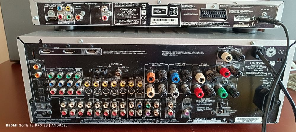 Onkyo TX-SR604E + DV-SP405 + kolumny 5.1 Maudio