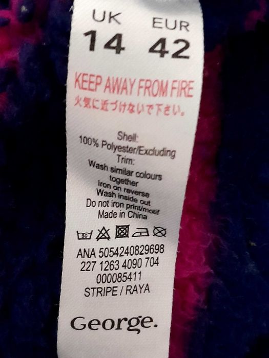 40/42 George Polar damski sweter zimowy ciepły bluza polarowa kangurek