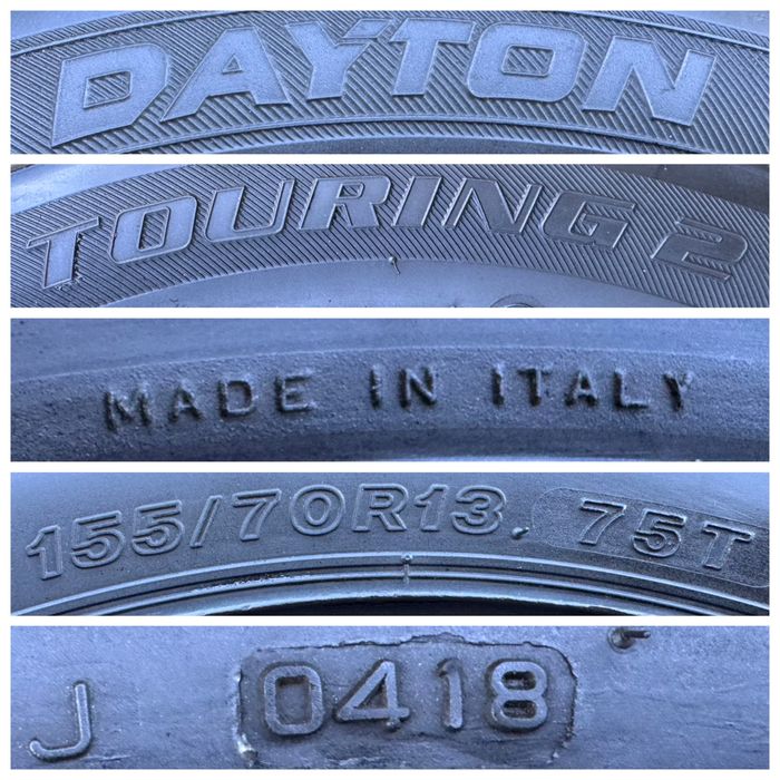 Запаска Dayton Touring 2 155/70 r13 4x114.3 ET-45 на Chery QQ/Daewoo Matiz/Chevrolet Spark