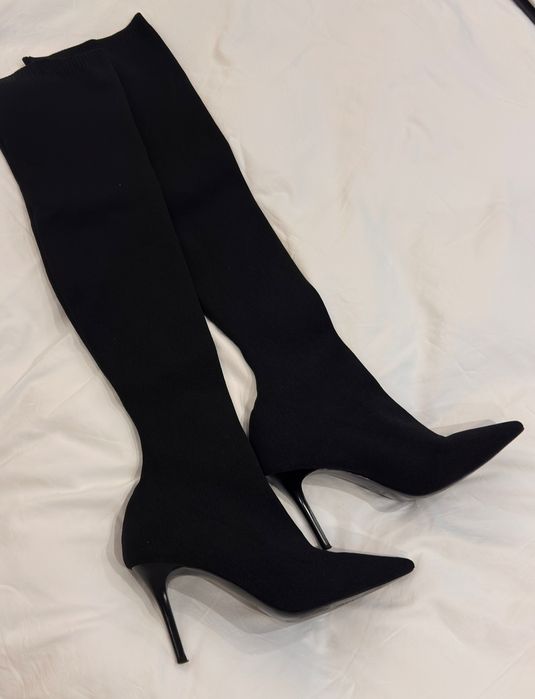 Высокие сапоги чулки Mango