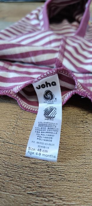 Kominiarka czapka dziecięca termoaktywna Joha rozmiar 45 4-9 miesięcy