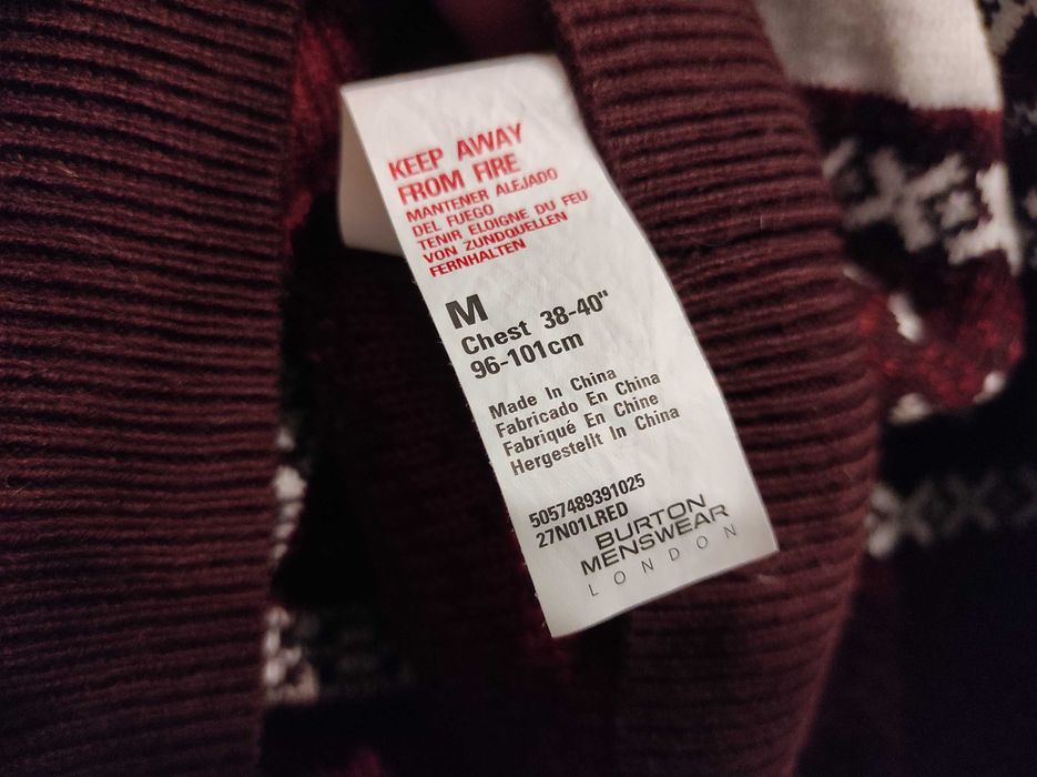 Bordowy Sweter świąteczny męski roz. M