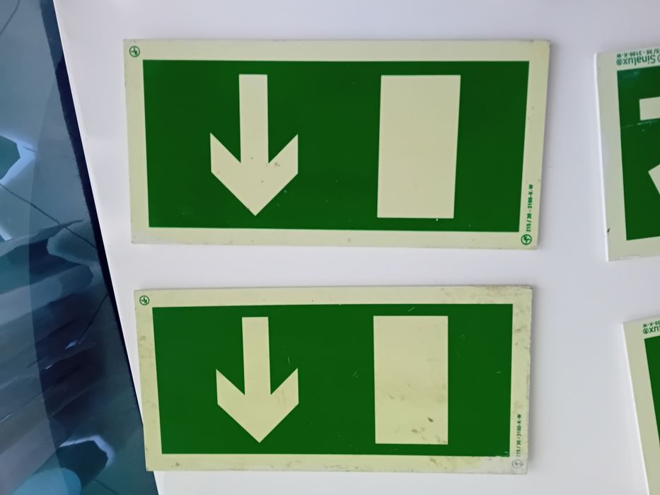 Sinalização emergência, placas resopal fluorcentes
