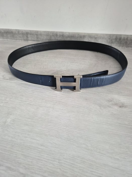 Hermes granatowy pasek 118x 3,5 cm.