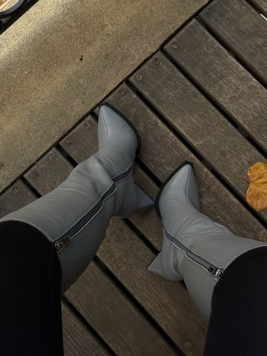 ПРЕМІАЛЬНІ Сапоги шкіряні жіночі Зимние ботинки женские Модные чоботы