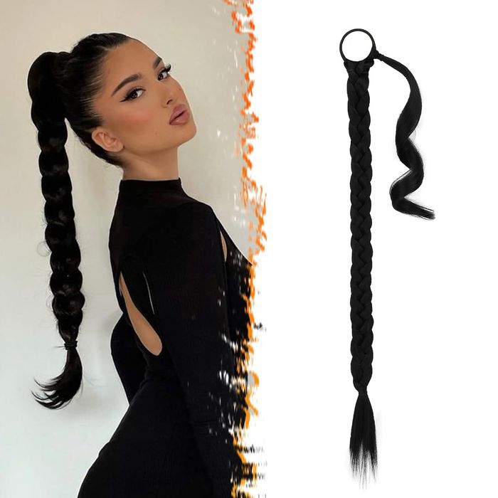 Ponytail Hair Extension - Synthetic, Heat-Resistant, 76 cm, Brown