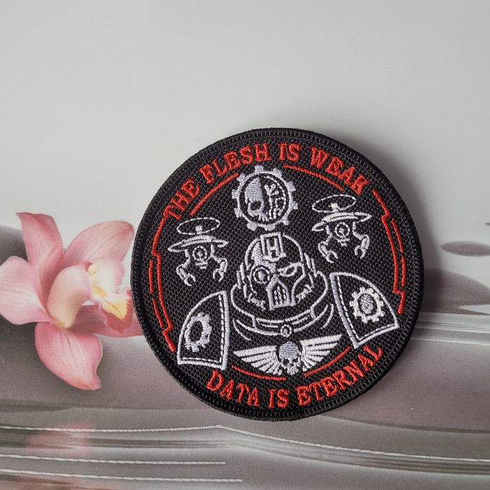 Naszywka Adeptus Mechanicus Patch - The Flesh is Weak / Data is Eternal