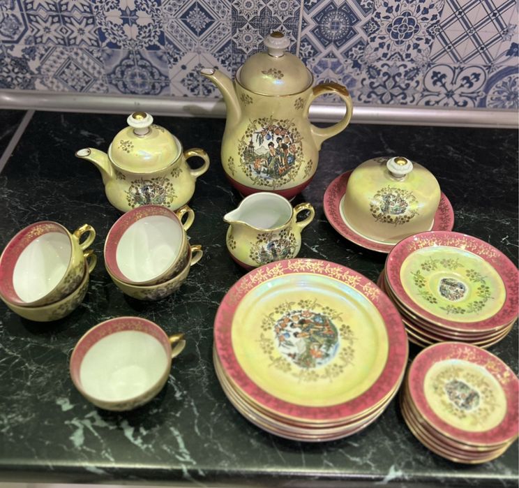 Кавовий (чайний) сервіз порцеляновий Гейша ГДР антикваріат вінтаж