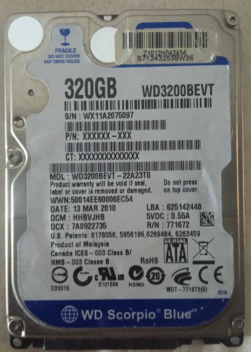 HDD Western Digital 2.5" 320Gb