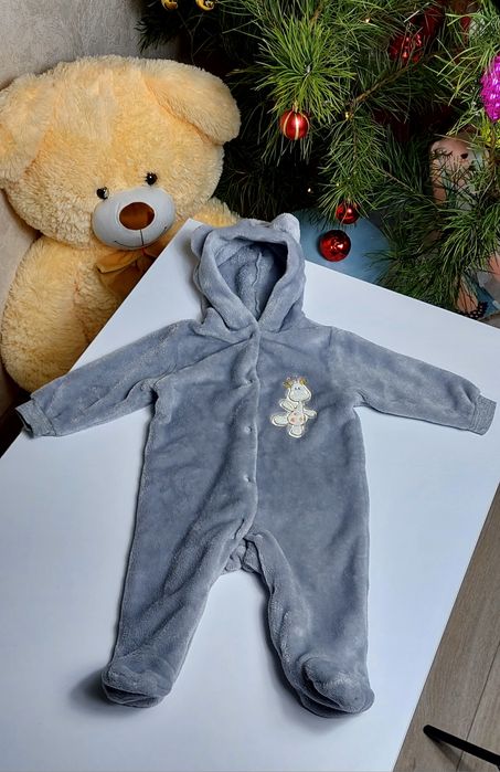 Флісовий чоловічок сірого кольору , 68 розмір.  ТМ Ярослав