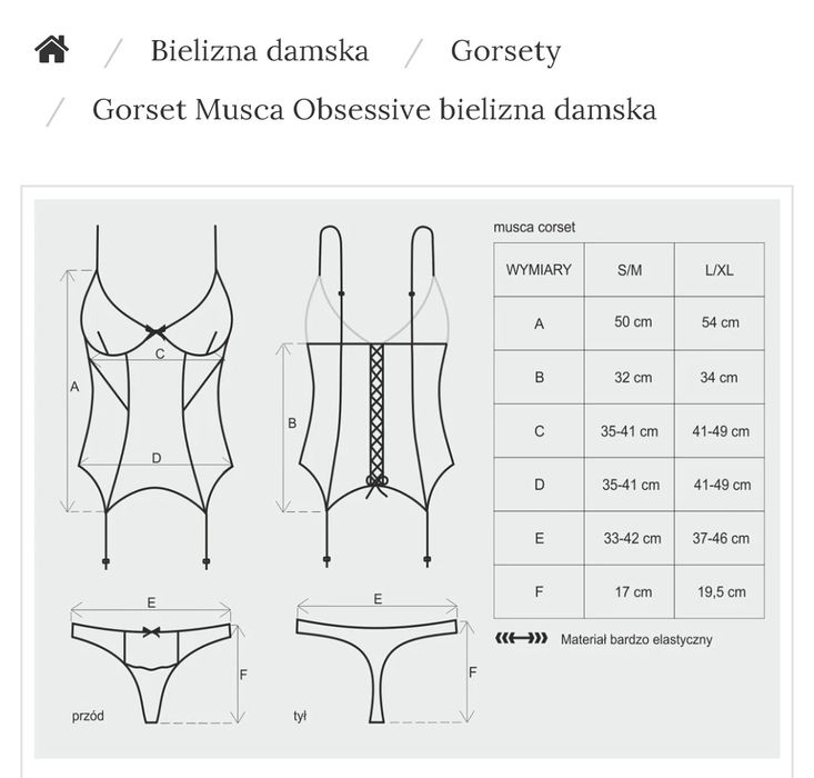 Obsessive REDELLA biustonosz NOWY czarny L/XL