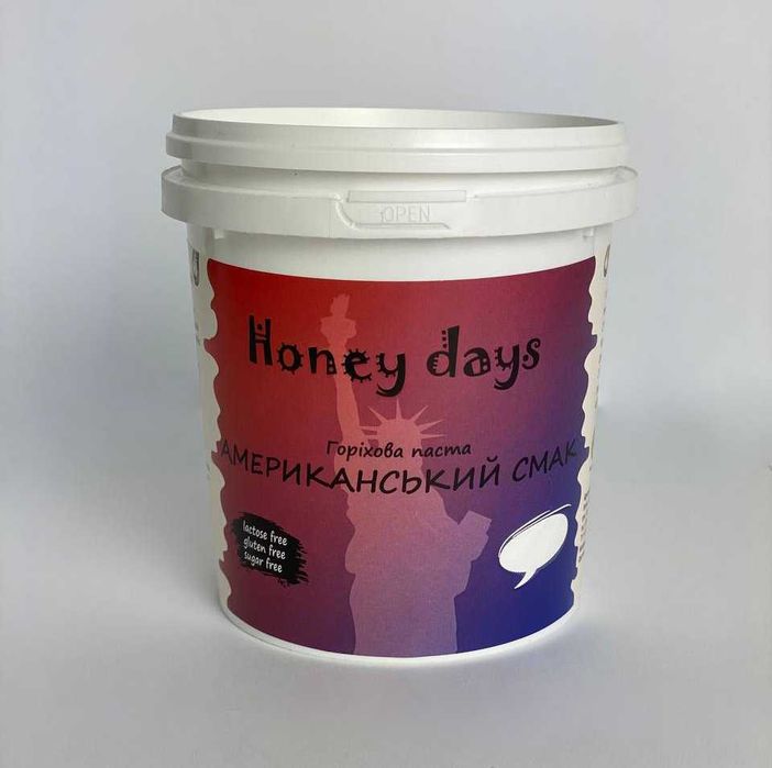 Арахісова паста Американський смак 1 кг Peanut Butter з медом та сіллю без цукру Арахисовая паста Honey Days АКЦІЯ