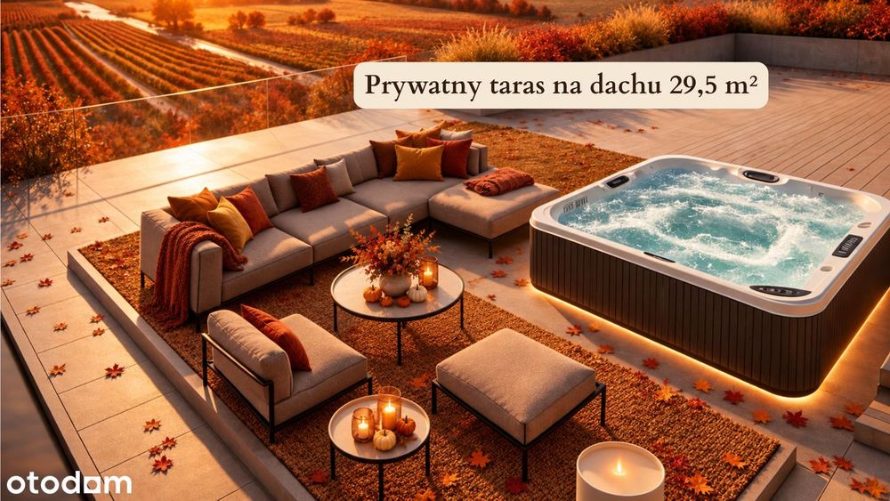 2 pokoje premium, balkon i prywatny taras na dachu