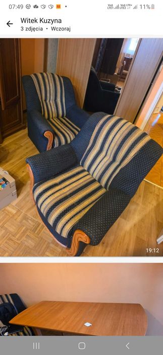 Fotele + stół rozkładany