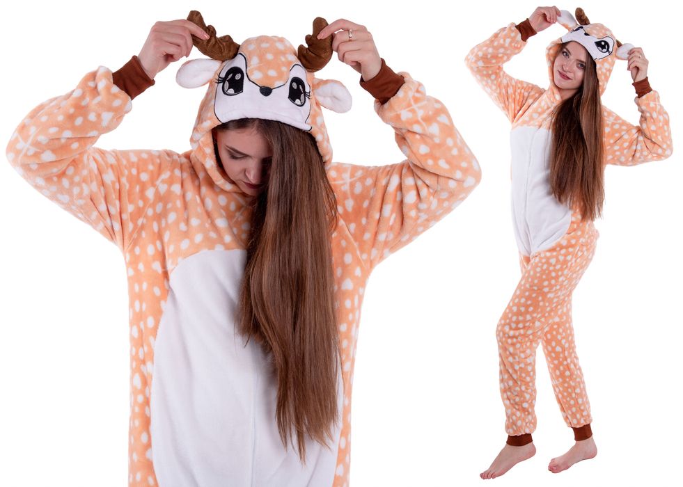 Piżama Kigurumi Kombinezon Przebranie Jelonek L 165-174 cm
