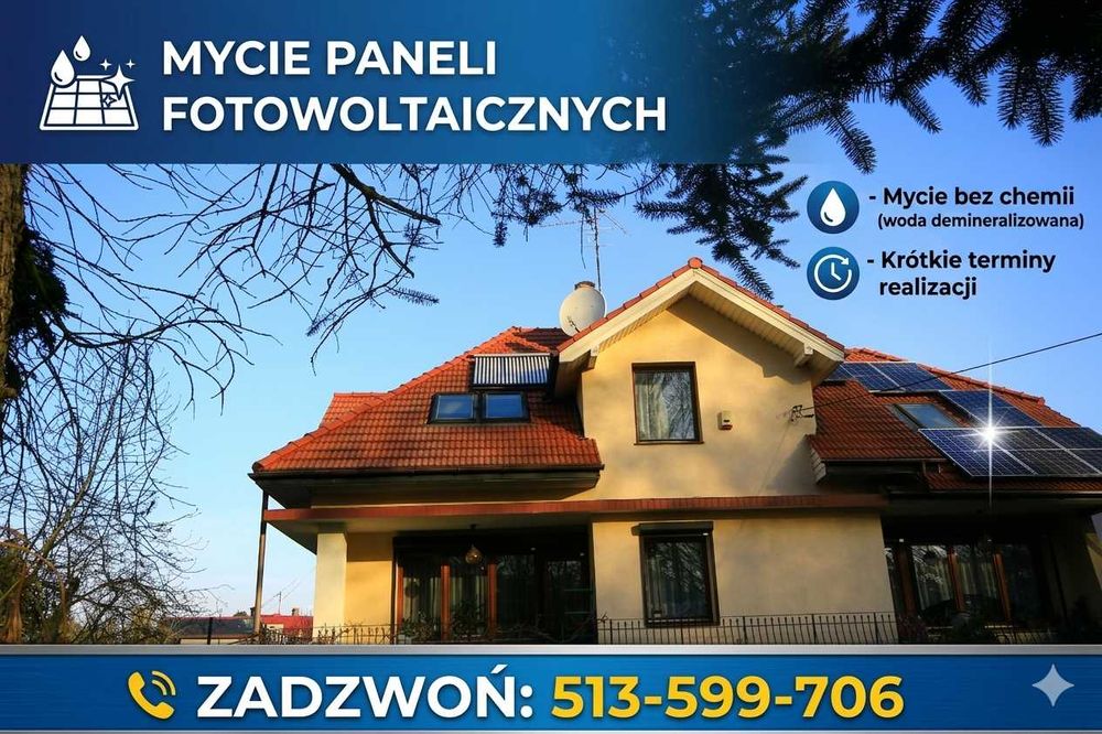 Panele fotowoltaiczne (solarne) mycie