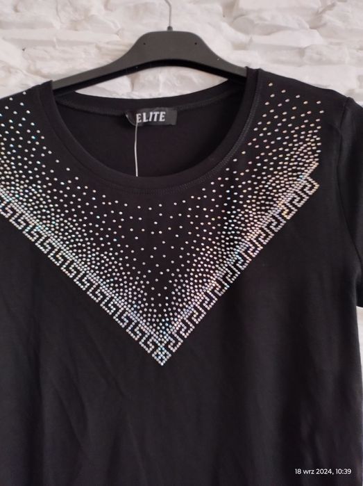 Bluzka czarna cekiny nowa r XS/S/M