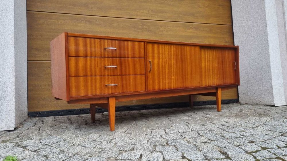Jamnik Długa Komoda Violetta Design PRL Sideboard Dobry Stan 1969 r