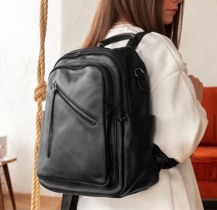 Шкіряний жіночий рюкзак-сумка, Кожаный женский рюкзак