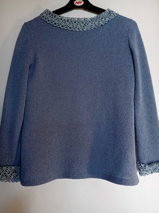 Garsonka dzianinowa niebieska, damska