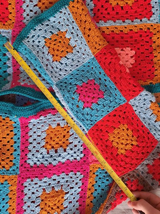 Sweter handmade robiony na szydełku, r. L