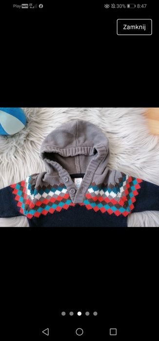 Sweter we wzory kardigan