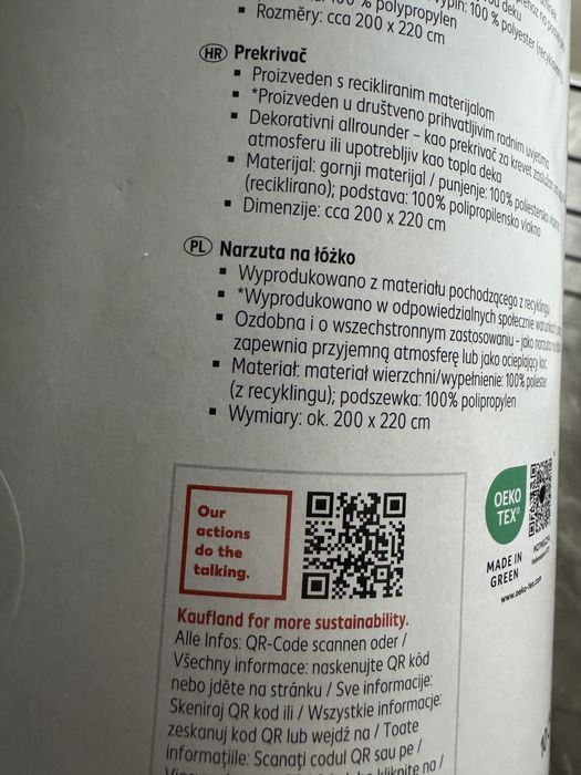 Narzuta na łóżko 200 x 220 cm