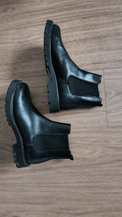 Półbuty botki buty czarne za kostek, rozmiar 38 Cox Genuine Leather