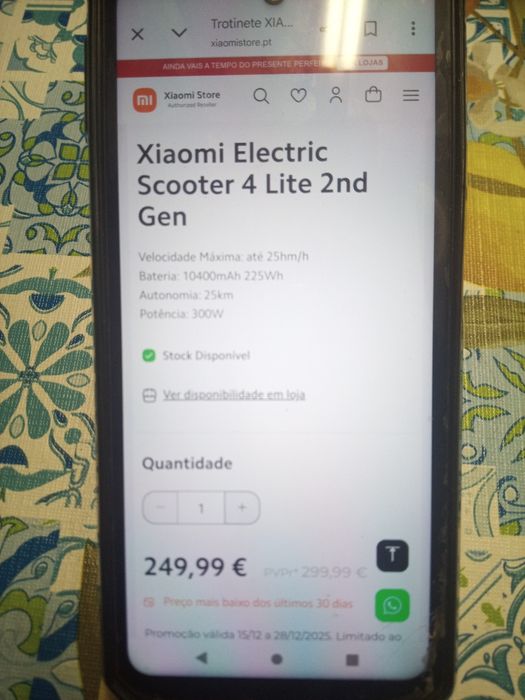 Trotineta elétrica Xiaomi  4 Lite 2ª  Genação