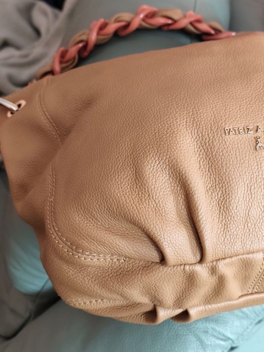 Patrizia Pepe torebka skórzana nowa kolor camel