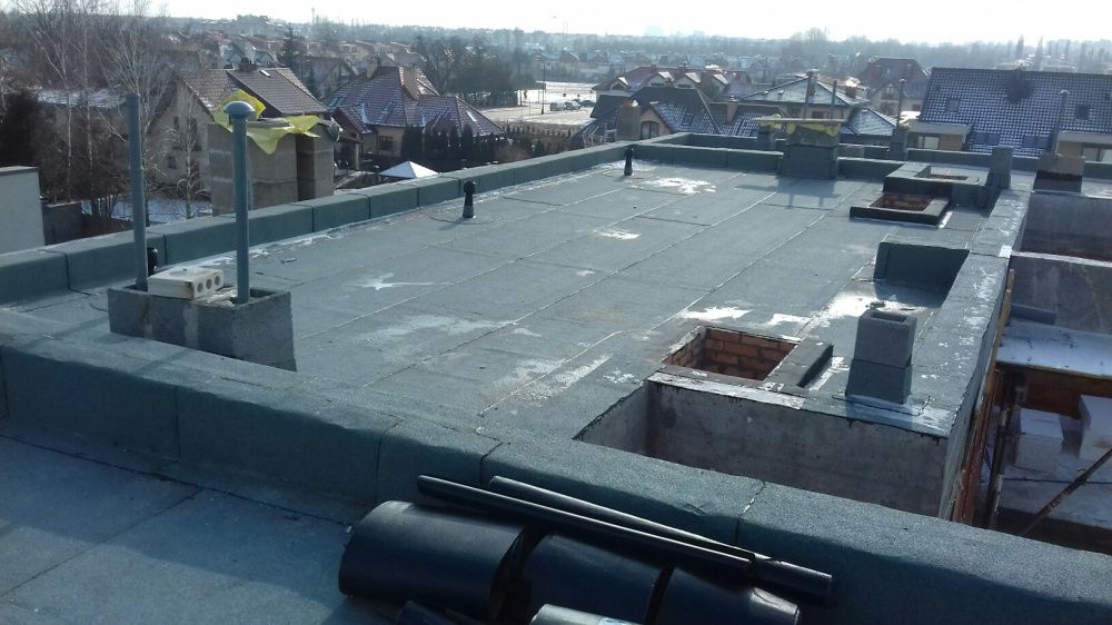 dachy płaskie,balkony,tarasy,dach płaski,hydroizolacja,papatermozgrzew