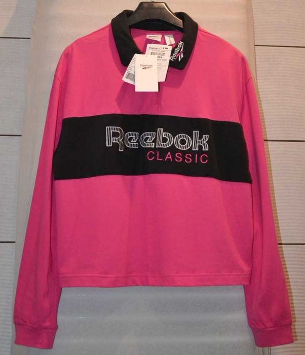 REEBOK Rugby Top Nowa Bluza Damska S Oversize Bawełna Oryginalna 100%