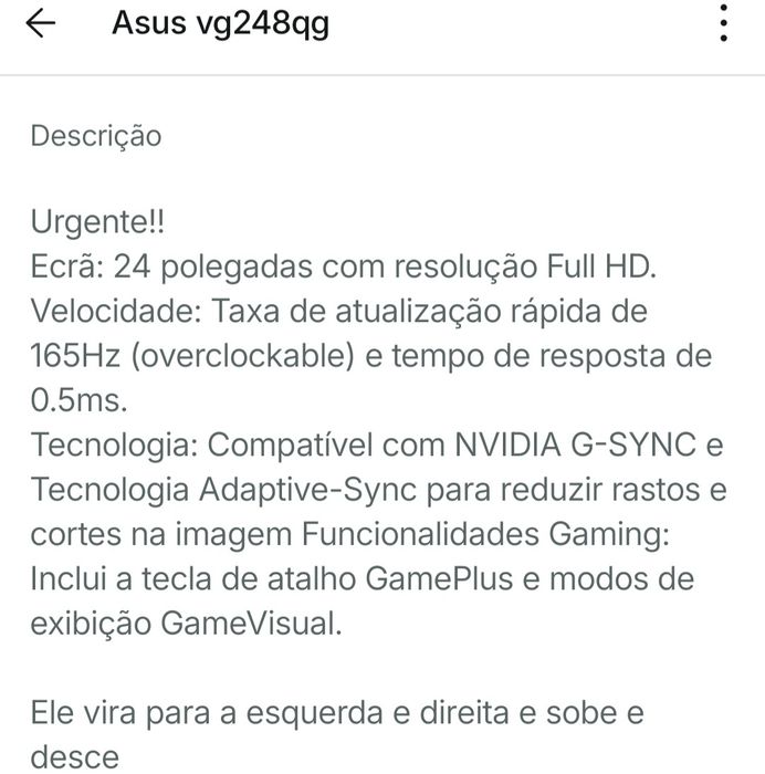 Monitor asus vg248qg